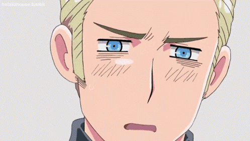 A Close Up Of A Cartoon Character 'S Face With The Words " Hetaliahouse Tumblr " In The Bottom Right Corner GIF
