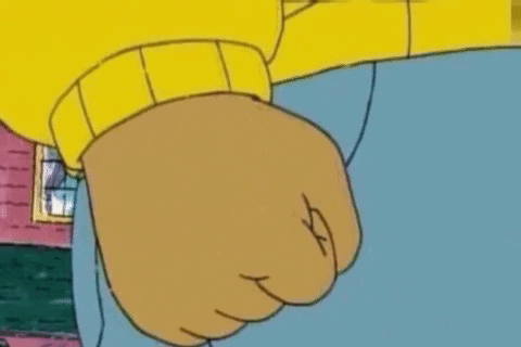 A Close Up Of A Cartoon Character 'S Fist With A Tattoo On It . GIF