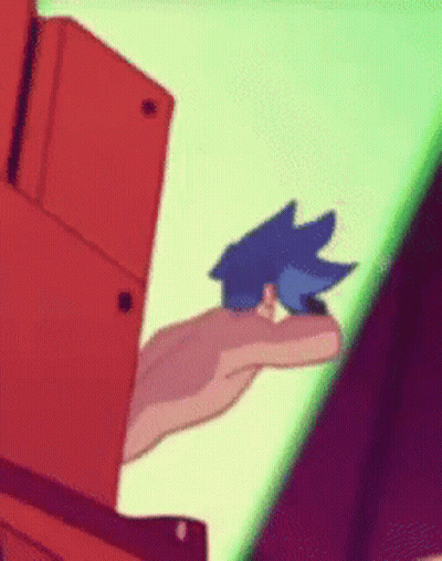 A Close Up Of A Cartoon Character 'S Hand Holding A Blue Item . GIF