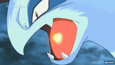 A Close Up Of A Cartoon Character 'S Mouth With A Red And Yellow Glowing Center . GIF