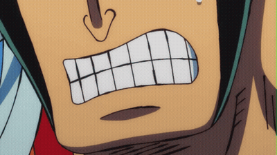 A Close Up Of A Cartoon Character 'S Mouth With A Tear Coming Out Of His Nose GIF