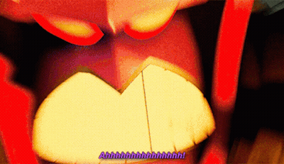 A Close Up Of A Cartoon Character 'S Mouth With The Words Ahhhh Written In Purple GIF