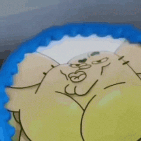 A Close Up Of A Cartoon Character 'S Torso With A Tattoo On It GIF