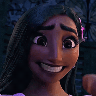 A Close Up Of A Cartoon Character Smiling With Her Eyes Closed . GIF