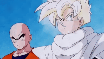 A Close Up Of A Cartoon Character Standing Next To Another Character . GIF