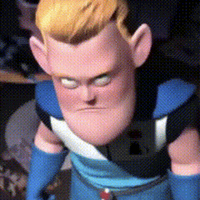 A Close Up Of A Cartoon Character Wearing A Blue Suit GIF