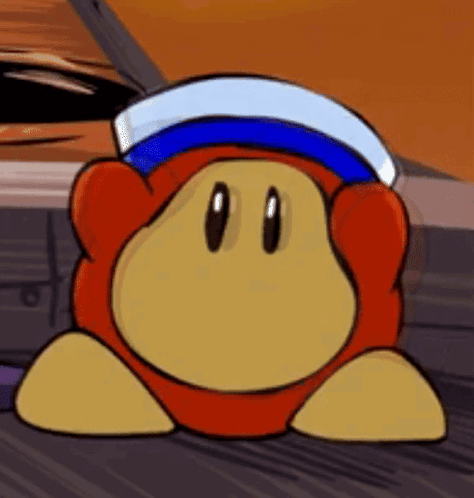 A Close Up Of A Cartoon Character Wearing A Hat And A Red Shirt . GIF
