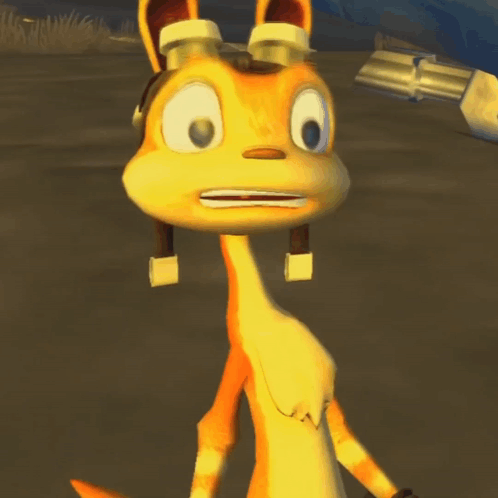 A Close Up Of A Cartoon Character Wearing A Helmet And Goggles GIF