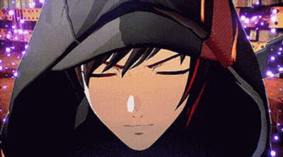 A Close Up Of A Cartoon Character Wearing A Hood And Hat . GIF