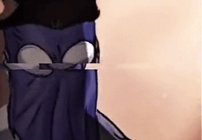 A Close Up Of A Cartoon Character Wearing A Purple Mask And Sunglasses . GIF