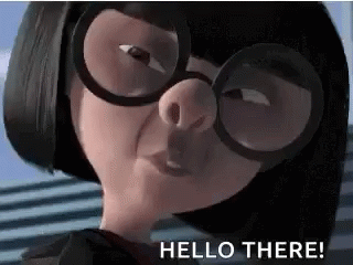 A Close Up Of A Cartoon Character Wearing Glasses And Saying `` Hello There ! '' GIF
