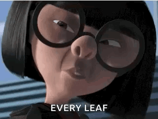 A Close Up Of A Cartoon Character Wearing Glasses With The Words `` Every Leaf '' . GIF