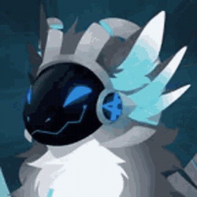 A Close Up Of A Cartoon Character Wearing Headphones . GIF