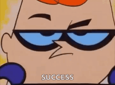 A Close Up Of A Cartoon Character Wearing Sunglasses With The Word Success Written On It . GIF