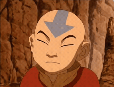 A Close Up Of A Cartoon Character With A Bald Head And An Arrow On His Forehead . GIF