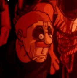 A Close Up Of A Cartoon Character With A Big Nose . GIF