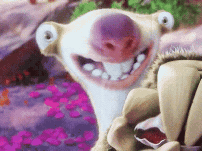 A Close Up Of A Cartoon Character With A Big Smile GIF