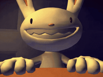 A Close Up Of A Cartoon Character With A Big Smile On Its Face GIF