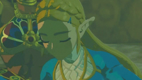 A Close Up Of A Cartoon Character With A Blue And White Outfit GIF