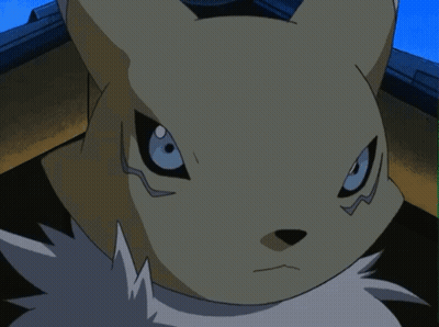 A Close Up Of A Cartoon Character With A Blue Eye GIF