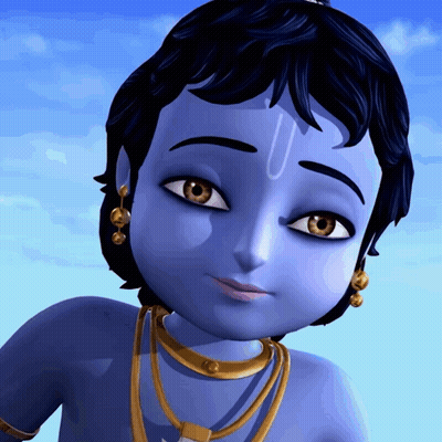 A Close Up Of A Cartoon Character With A Blue Face GIF