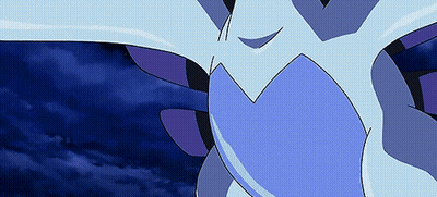 A Close Up Of A Cartoon Character With A Blue Heart On Its Chest GIF
