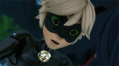 A Close Up Of A Cartoon Character With A Cat Collar GIF
