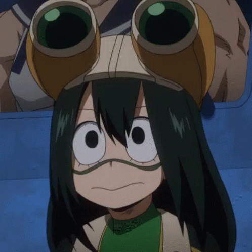 A Close Up Of A Cartoon Character With A Frog Hat On GIF