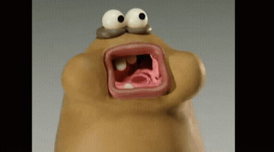 A Close Up Of A Cartoon Character With A Mouth Open GIF