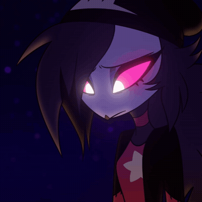 A Close Up Of A Cartoon Character With A Purple Background GIF
