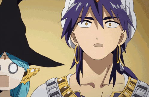 A Close Up Of A Cartoon Character With A Purple Hair GIF