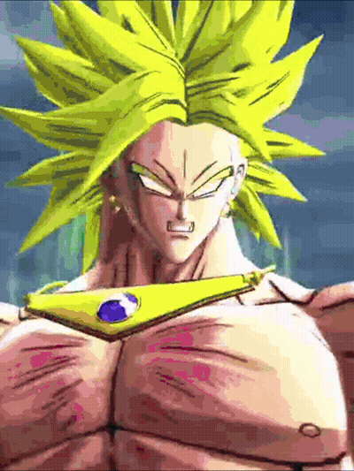 A Close Up Of A Cartoon Character With A Purple Jewel On His Neck GIF