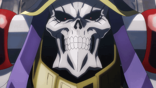 A Close Up Of A Cartoon Character With A Skull Face GIF