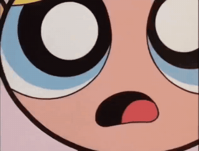 A Close Up Of A Cartoon Character With A Surprised Look On Her Face . GIF
