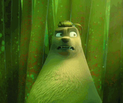 A Close Up Of A Cartoon Character With A Surprised Look On Its Face GIF