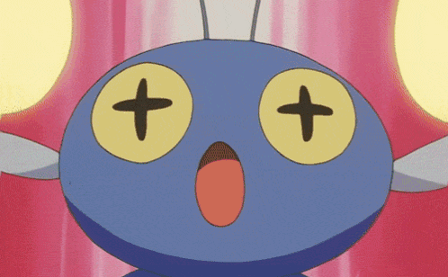 A Close Up Of A Cartoon Character With A Surprised Look On Its Face GIF