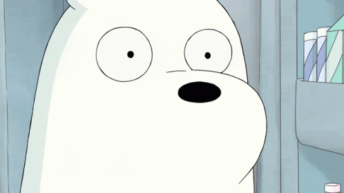 A Close Up Of A Cartoon Character With A Surprised Look On Its Face GIF