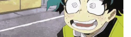 A Close Up Of A Cartoon Character With A Swirling Eye Sticker