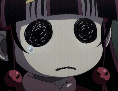 A Close Up Of A Cartoon Character With A Tear Coming Out Of Her Eye GIF