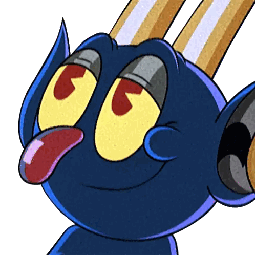A Close Up Of A Cartoon Character With A Tongue Sticking Out GIF