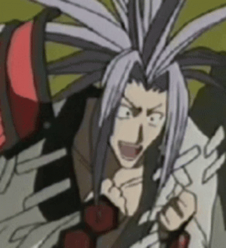 A Close Up Of A Cartoon Character With A Very Long Hair Style GIF