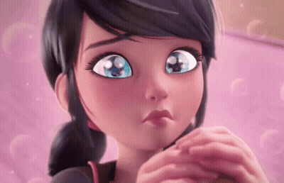 A Close Up Of A Cartoon Character With Big Blue Eyes . GIF