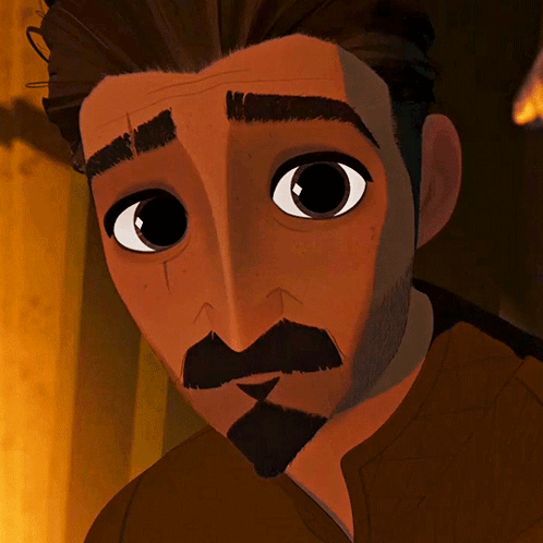 A Close Up Of A Cartoon Character With Big Eyes GIF