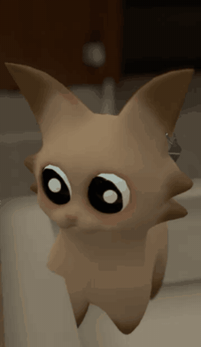 A Close Up Of A Cartoon Character With Big Eyes Looking At The Camera GIF