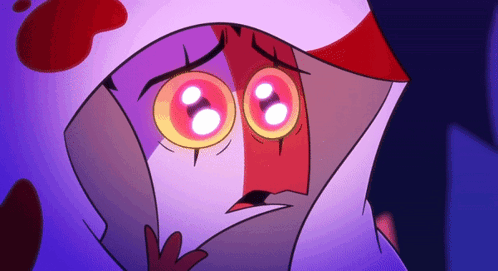 Close Up Of Cartoon Character With Pink Eyes GIF