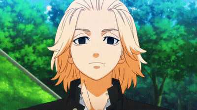 A Close Up Of A Cartoon Character With Blonde Hair And Blue Eyes GIF