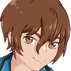 A Close Up Of A Cartoon Character With Brown Hair Sticker