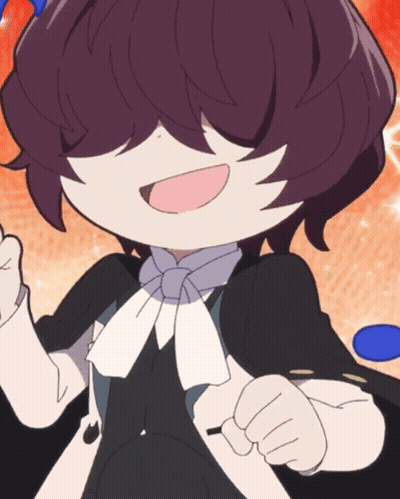 A Close Up Of A Cartoon Character With Dark Hair GIF