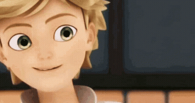 A Close Up Of A Cartoon Character With Green Eyes And Blonde Hair Smiling . GIF