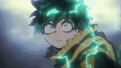 A Close Up Of A Cartoon Character With Green Hair GIF